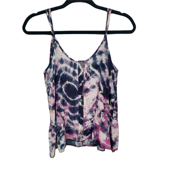 Eight Sixty Tie Dye Peplum Cami Tank Top Sz Small - Picture 1 of 12